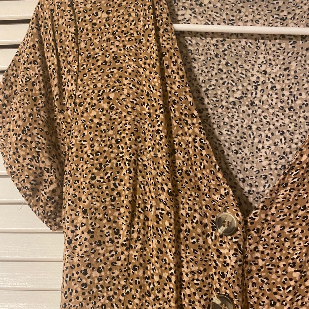 Cotton On Cheetah Print Button Jumpsuit Size S EUC